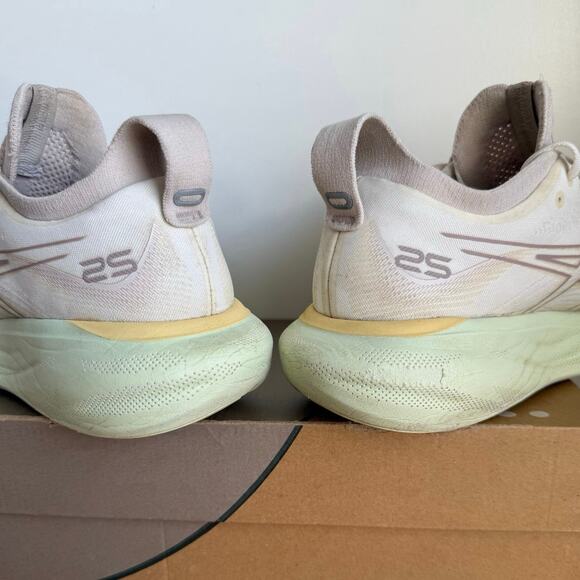 ASICS Gel-Nimbus 25 'Cream Fawn' Women Running Sneakers- SZ 10.5 - Picture 8 of 14